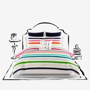 NWOT Kate Spade Candy Stripe Twin/Twin XL Comforter